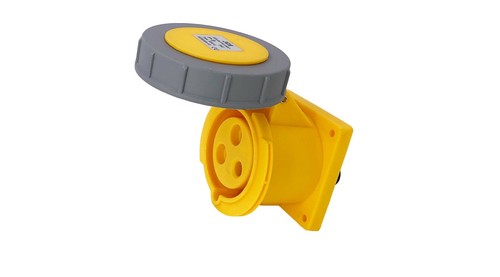 110V 3PIN YELLOW PANEL + WALL MOUNTED INDUSTRIAL SOCKETS PLUGS APPLIANCE INLETS - Picture 4 of 31