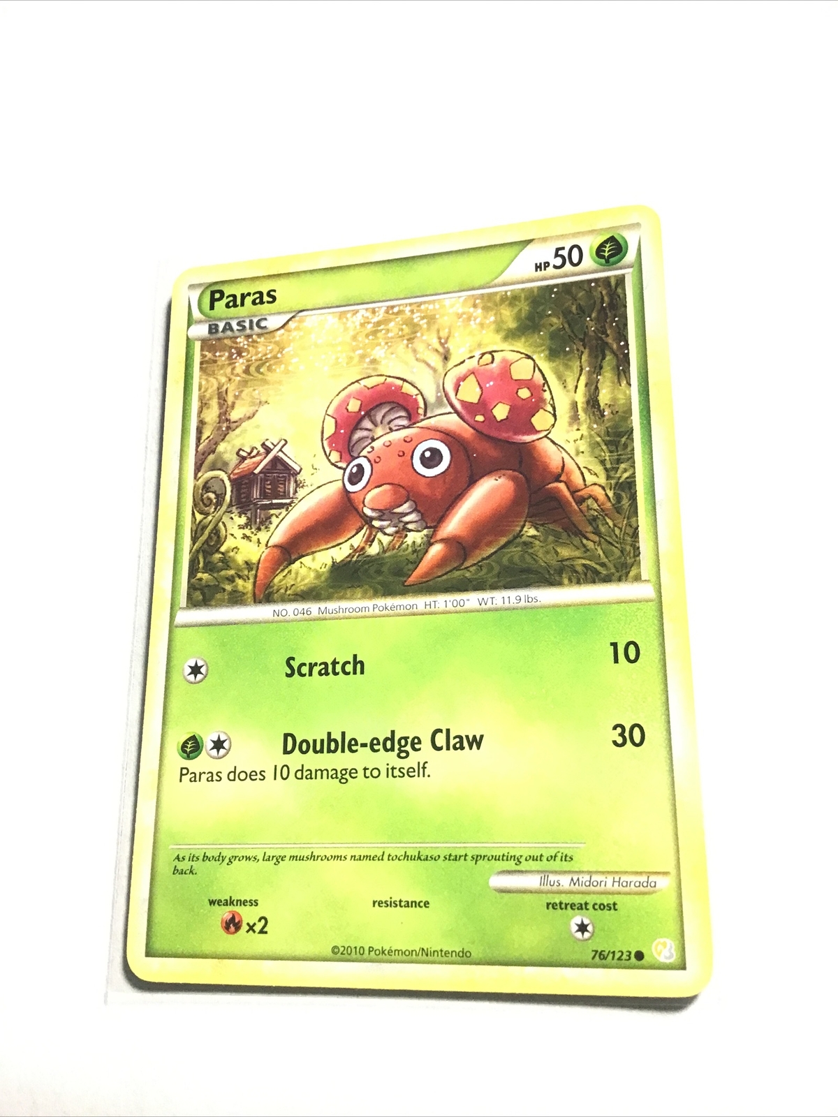 PARAS - 76/123 - HeartGold SoulSilver HGSS - Pokemon Card - NM