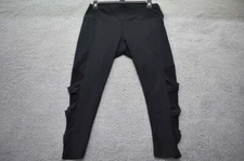 Active Life Leggings Size M Black with Mesh Designs on Legs