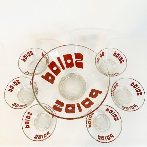 Vintage MCM Glass Salad Bowl 7 Piece Set POP ART Wheaton Glass 1970s Midcentury - Picture 13 of 16