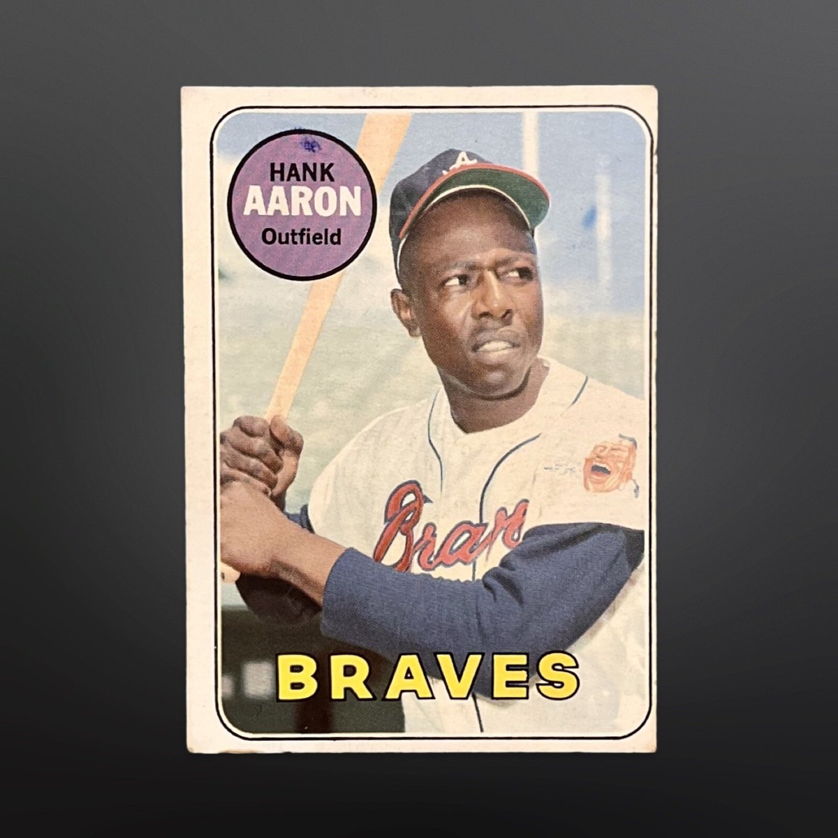 1969 TOPPS HANK AARON #100 ATLANTA BRAVES VINTAGE BASEBALL CARD