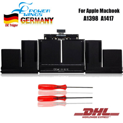 8700mAh A1417 Akkus für Apple MacBook Pro 15'' Retina A1398 Mid 2012 Early 2013