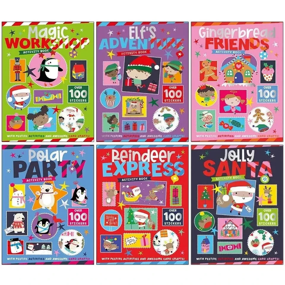 Christmas Books for Children Collection Activity 6 Books Set With Awesome Card