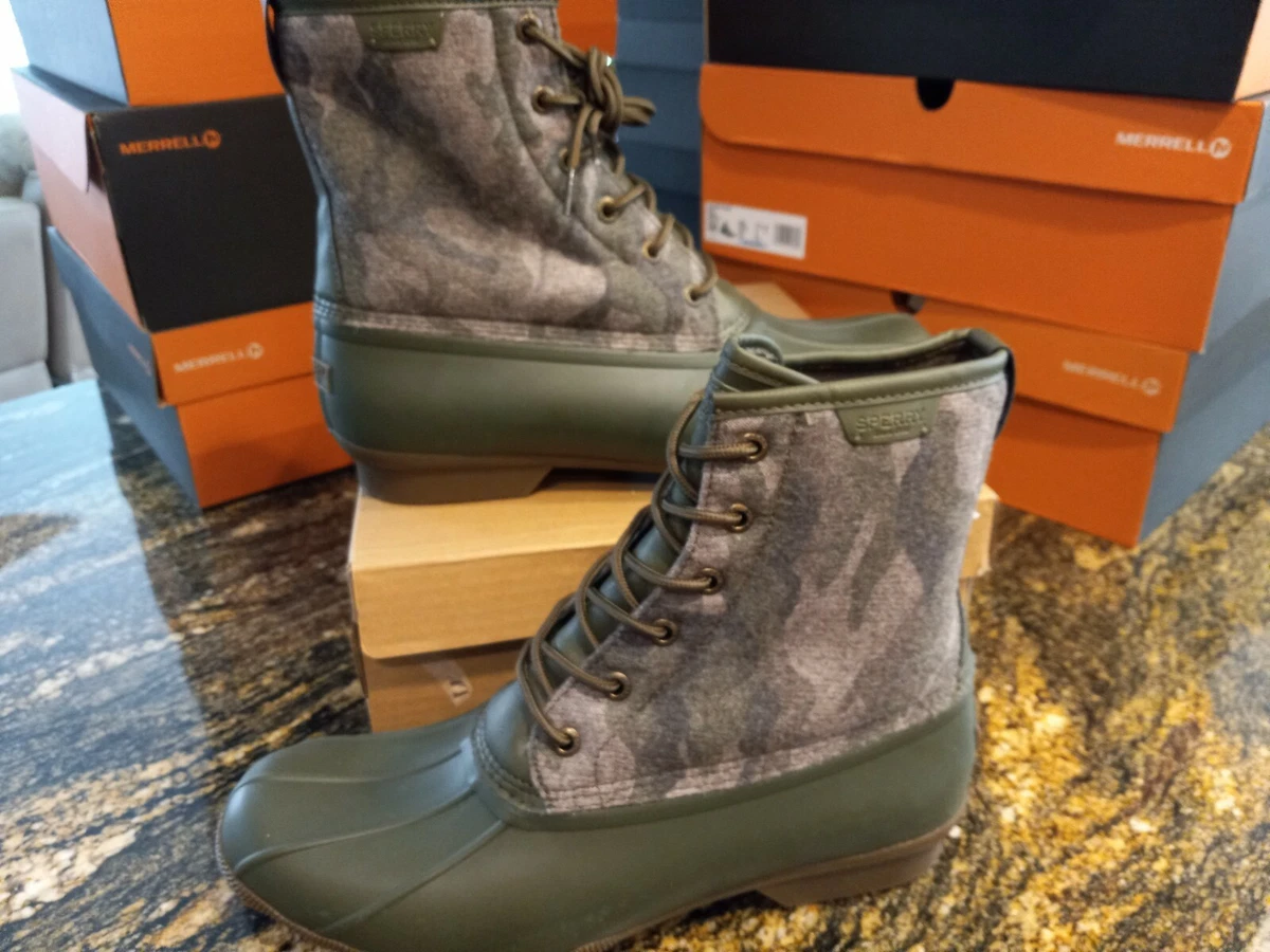 NEW 120 Mens Sperry Saltwater Duck Camo Boots size 12 shoes