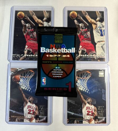 MICHAEL JORDAN  (4X lot + ONE PACK) of 1993-94 Topps Stadium Club Series 1 - Picture 1 of 5