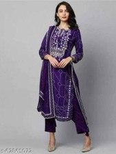 Women Viscose Rayon Kurta, Pant And Dupatta Set