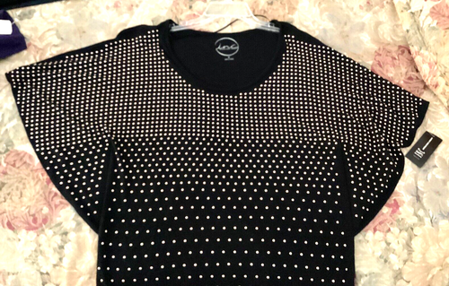 Blusa Top Negra INC International Concepts Tachonada Talla M - NUEVA con etiquetas - Imagen 8 de 8