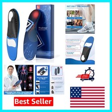 Shock-Absorbing Arch Support Insoles for Flat Feet - Comfortable Relief, L Size