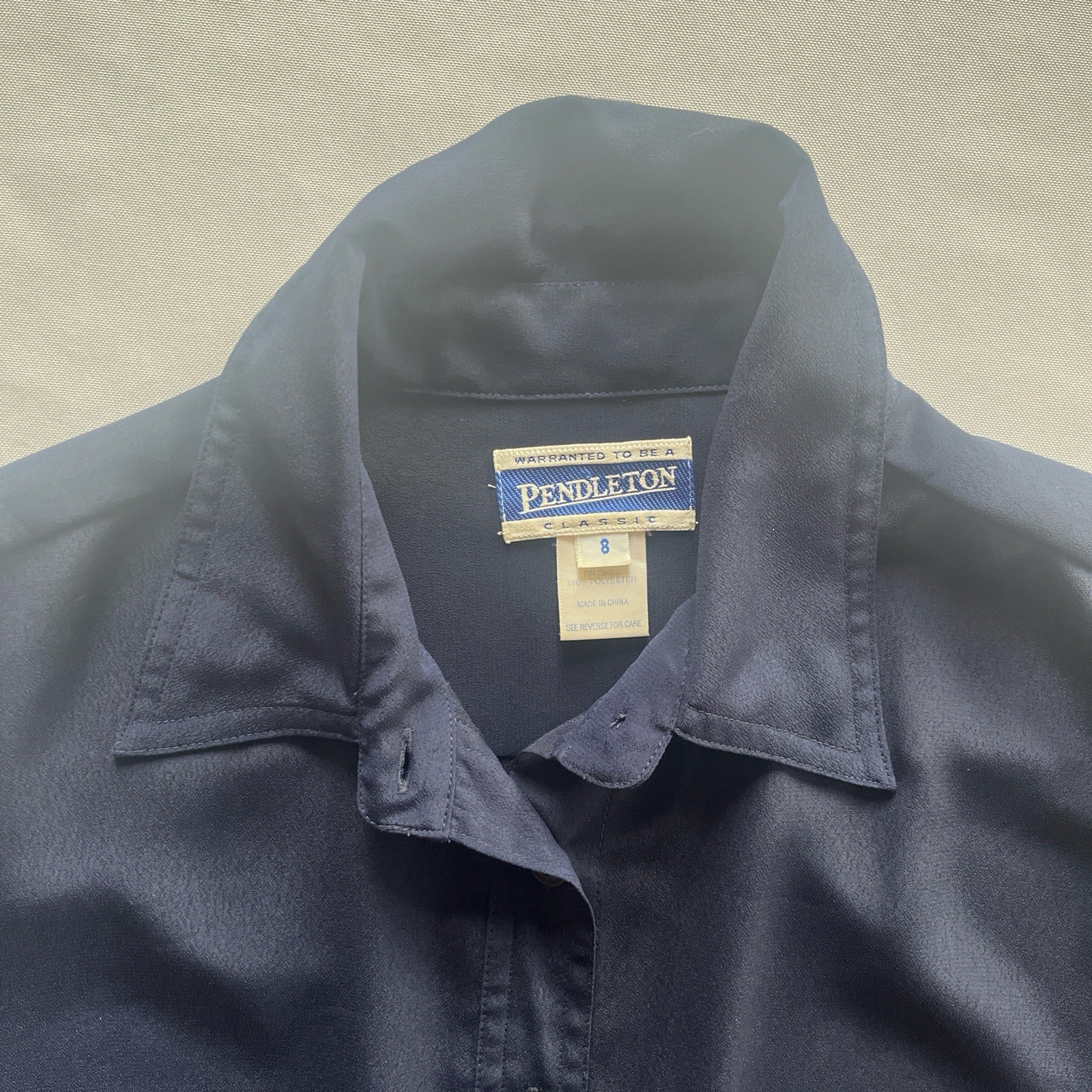 Pendleton Women’s Navy Blue Polyester Button Up S… - image 2