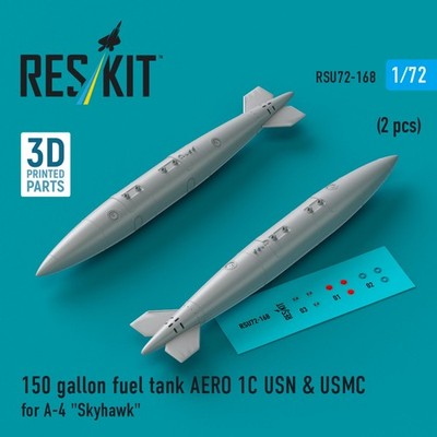 150 gallon fuel tank AERO 1C USN & USMC for A-4 Skyhawk (2 pcs) / 1:72
