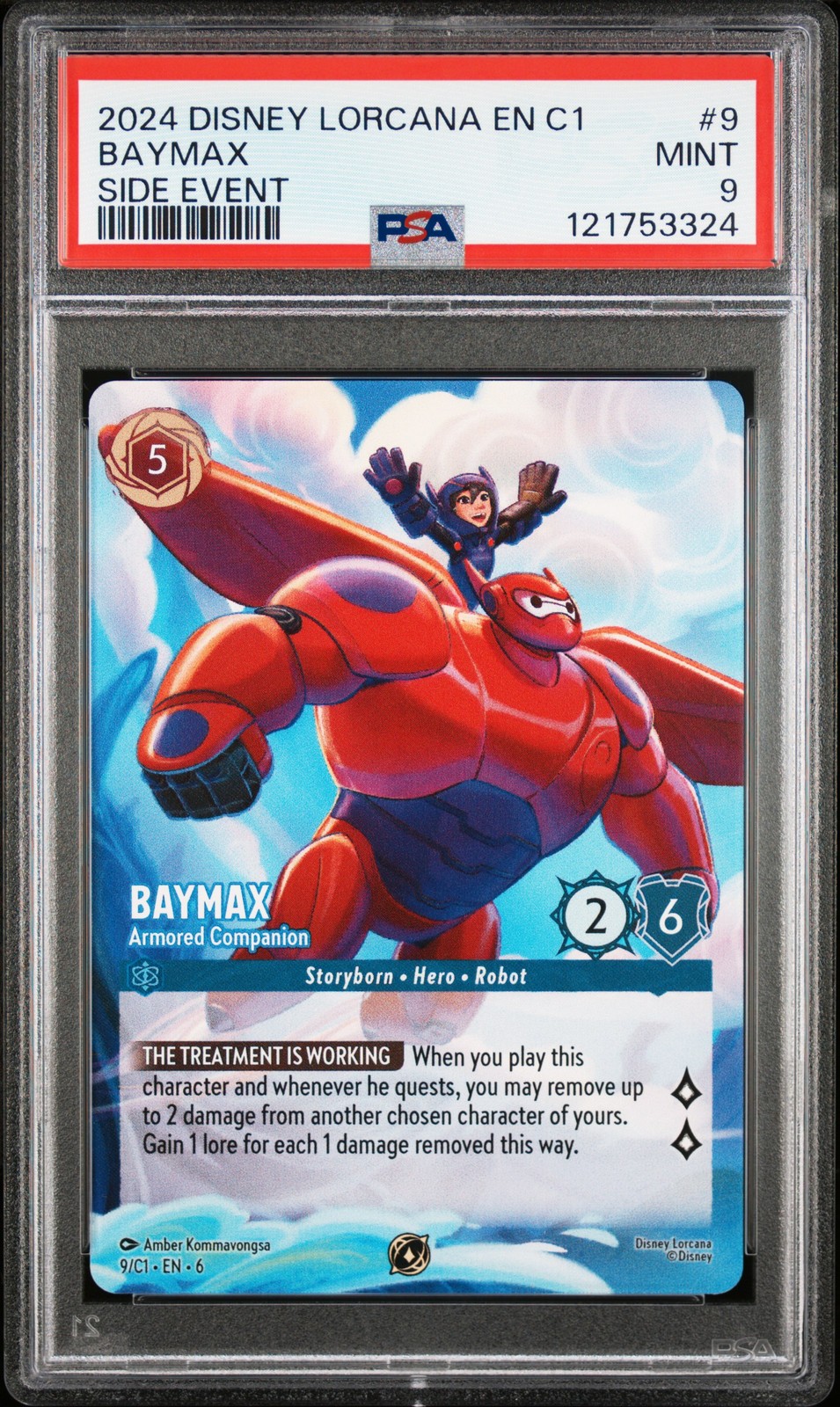 DISNEY LORCANA EN C1-LORCANA CHALLENGE PROMO #9 BAYMAX - ARMORED COMPANION PSA 9