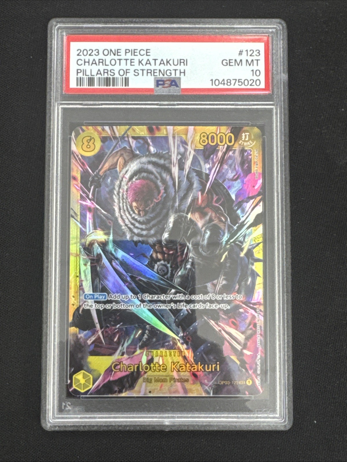 One Piece Pillars Of Strength Charlotte Katakuri (OP03-123) PSA 10 English