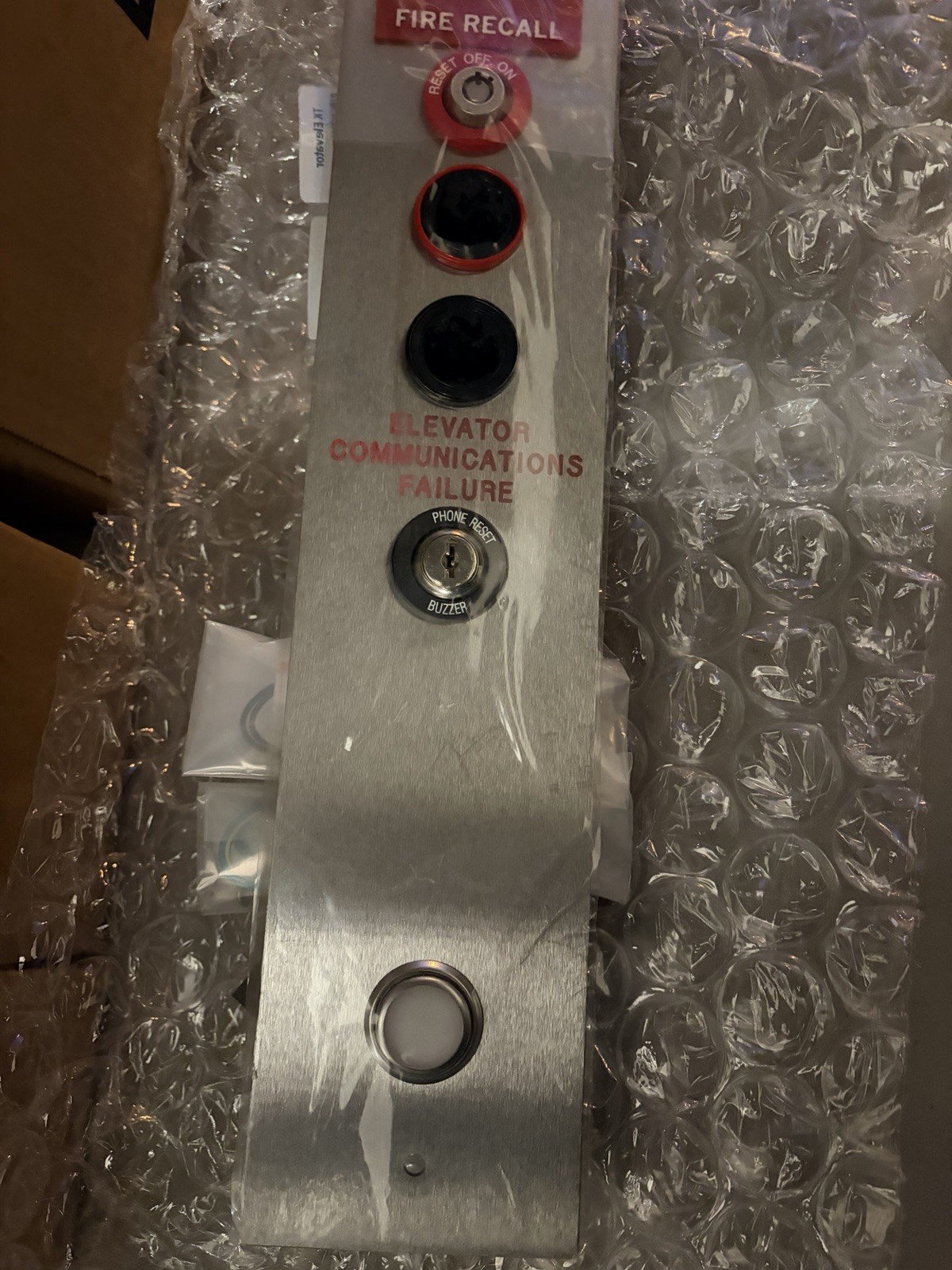 TK Elevator Hall Call Assembly Main Landing Blue LED Barrel Key Fire Service