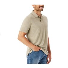 Member's Mark Men's Stretch Pique Short Sleeve Polo Tan S Basics Office Dad