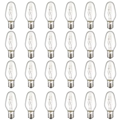 LinMiFo 24 Pack C7 Night Light Bulbs, 15 Watt 15 Watts, Clear