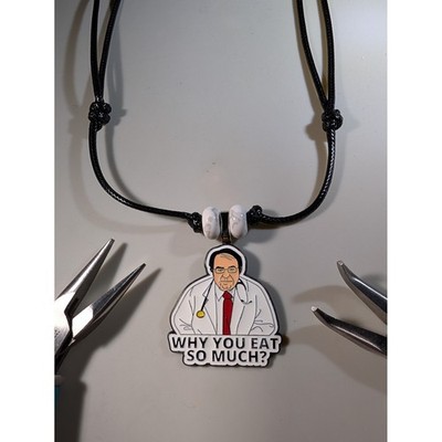 Dr Nowzaradan Why You Eat So Much Repurposed Enamel Pin Necklace Adjustable Cord