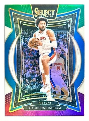 2024-25 Select Cade Cunningham Green White Purple Prizm Refractor SP #65 Pistons