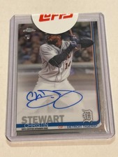 2019 Topps Chrome Christin Stewart On Card Rookie Auto Tigers. rookie card picture