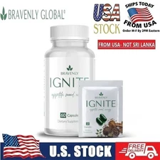 Bravenly Global Ignite 60 Capsules - New! Appetite. Mood. Energy. Exp 2027 ⚡⚡