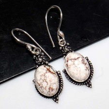 925 Silver Plated Pretty Wild Horse Earrings 1.8" Premium Jewellery Trendy GW