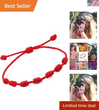 Elegant Evil Eye Bracelet with 7 Knots for Prosperity & Protection – Adjustable