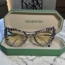 SWAROVSKI SK7011 4001SB 56mm Silver Blue Light Filter Lens Women's Eyeglasses