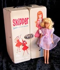 Vintage 1964 MATTEL Skipper Barbie's Little Sister BEIGE Carrying Case with Doll