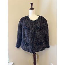 Women s Size 8 Talbots Multicolor Wool Blend Tweed Blazer Jacket Pockets