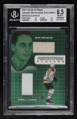 2001 ITG Ultimate Memorabilia 2nd Edition 27/40 Jean Beliveau Mario Lemieux 7i6