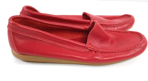 Scarpe da guida mocassini Tre Danari Positano in pelle rossa taglia UK 7,5 EU 41 Boho - Foto 6 di 9