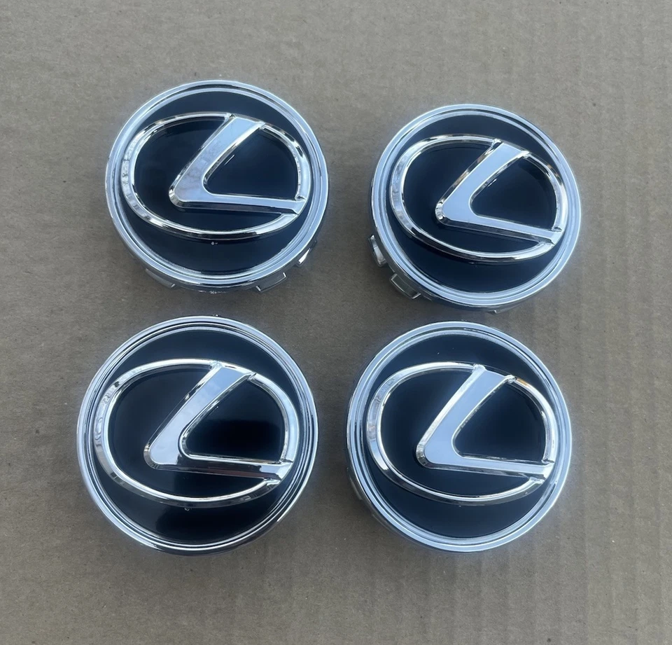 Juego de 4 tapacubos centrales de rueda negros 62 mm para Lexus 4260330590 2006-2013 Foto 2 de 4