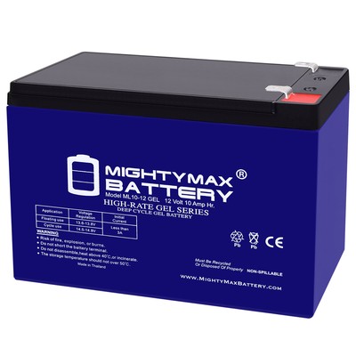Mighty Max 12V 10AH GEL F2 Battery Compatible with Pinnacle Plus 3000 Tower RM