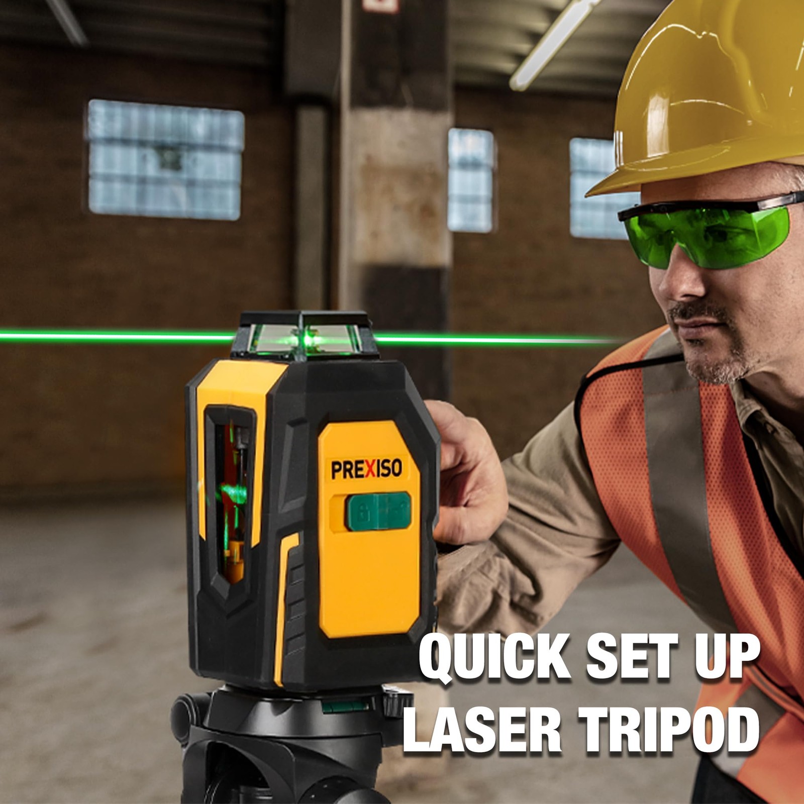 360° Laser Level with Tripod, 100Ft Self Leveling Cross Line Laser- Green Hor...