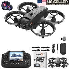 Mini Drone With HD Dual Cameras Propeller Safety Protection, 3 Speed Adjustable