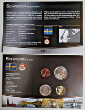 SCHWEDEN: KMS KURSM&Uuml;NZENSATZ 2009: 50 &Ouml;re - 10 Kronen, 4 M&uuml;nzen, St/unc, K27