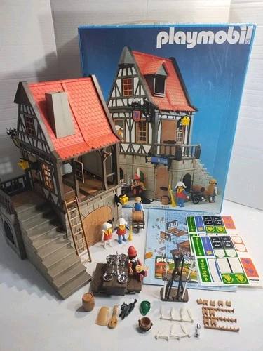 Playmobil 3448 Vintage 1977 RARE Medieval Inn ~ Complete w/ Instructions *Nice*