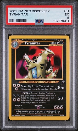 Tyranitar (Unlimited) graded PSA 5 for sale on eBay