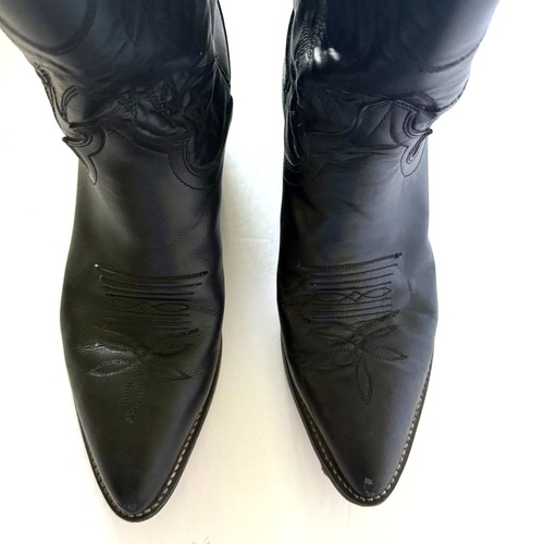 Justin L4903 Black London Calf Snip Toe Western Riding Ranch Classic Boot 8.5B - Picture 4 of 13