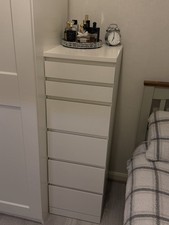 IKEA MALM Chest of 6 drawers, white/mirror glass, 40x 123cm