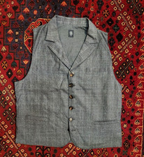 NWT ELEVENTY VINTAGE INSPIRED VEST DB L 40 FLANNEL WOOL GRAY