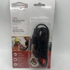 RoadPro 12V Beverage Heater Immersion Tool Black RPBH-012 Coil Portable Warmer