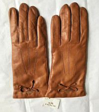 COACH genuine leather gloves lined with merino wool  Brown . Vintage