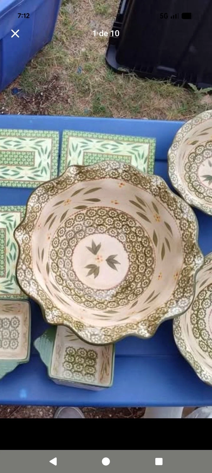 Temptations Old World Green - 9" Pie Dish