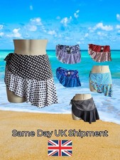 Moontide Bademode Schwimmrock zum Binden Rüschen Schwimmen Überziehen Sommer Beachwear