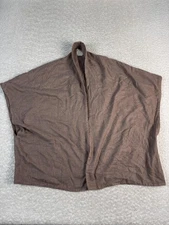Mirth Poncho Sweater Womens S/M Brown Cashmere Blend Open Front Wrap Cape Ruana