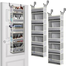 2 Pack Over The Door Hanging Organizer 5-Shelves and 10 Side Pockets, Over Th...