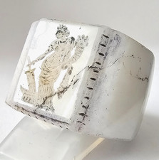 Antiguo anillo hololito de fortuna romano grabado una pieza piedra preciosa intaglio