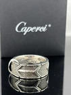CAPERCI 925 Sterling Silver Vintage Arrow Textured Band Ring Size 12 w Tag & Box