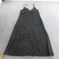 Gap Dress Womens 0 Black Linen Rayon Slip V Neck Spaghetti Strap Lined Short