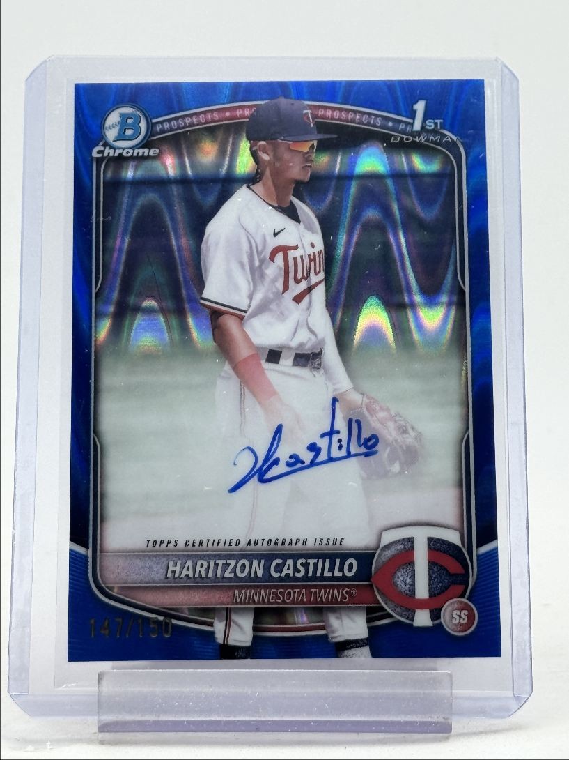 HARITZON CASTILLO 2025 BOWMAN CHROME 1ST BLUE RAYWAVE AUTO /150 Q3694